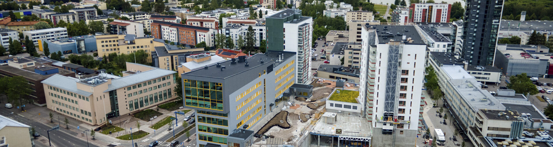 Järvenpään keskustakuva ilmasta.