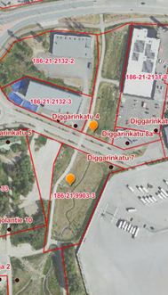 Karttakuva kitkentäalueesta.