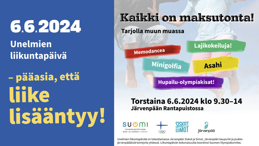 Unelmien liikuntapäivän juliste.