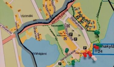 Karttakuva Vanhankylänniemen alueesta.