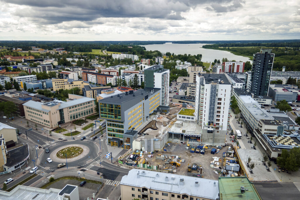 Järvenpään keskustakuva ilmasta.