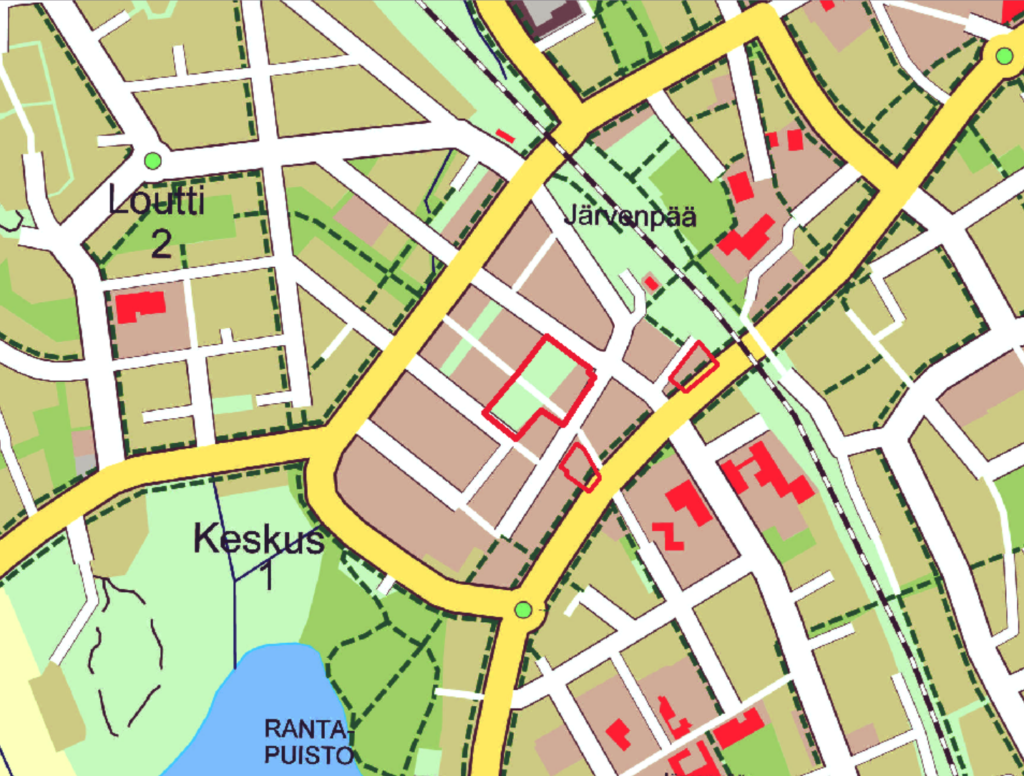 Mannilantie 32-34 kaavamuutoshankkeen sijainti opaskartalla.