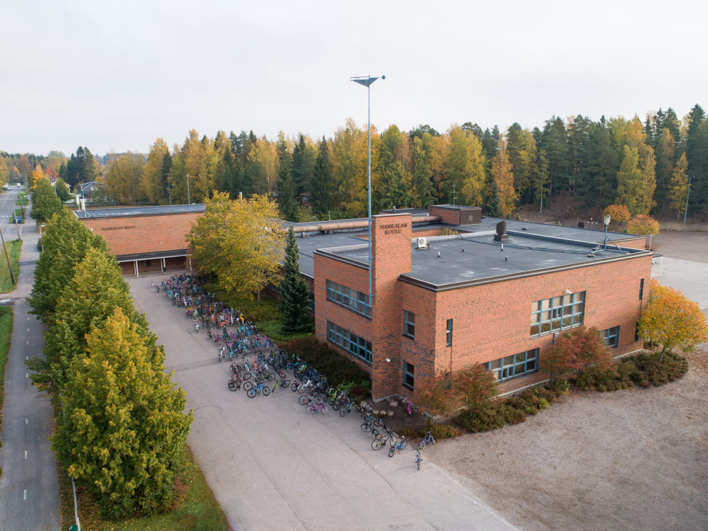 Ilmakuva Järvenpään Mankalan koulusta