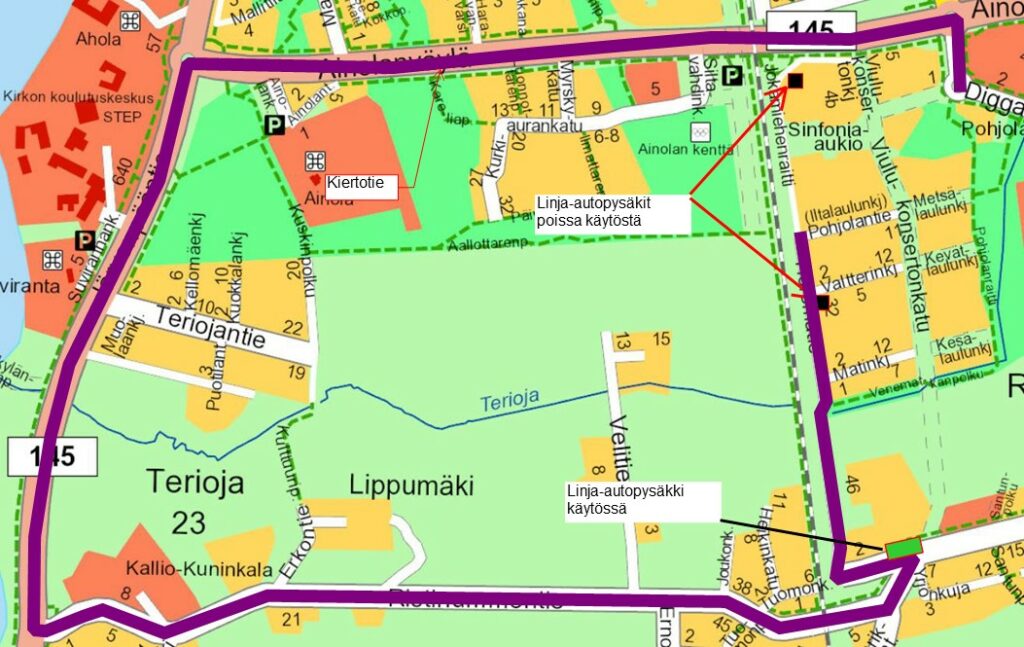Työmaa-alueen kartta.